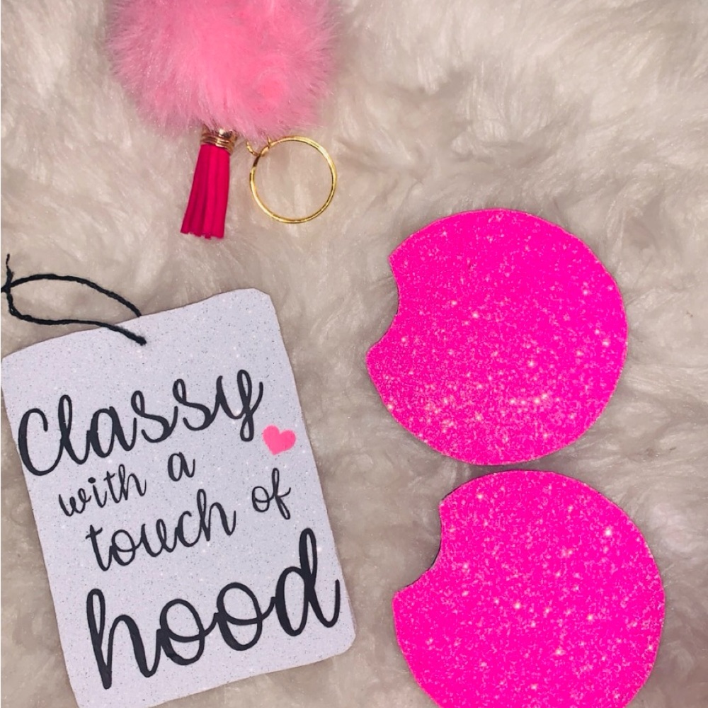 Car accessories, air freshener, key chain, coasters